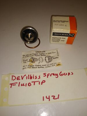 NOS DeVilbiss Fluid Tip AV-601-E Pro Paint Spray Gun Tip In Box new!