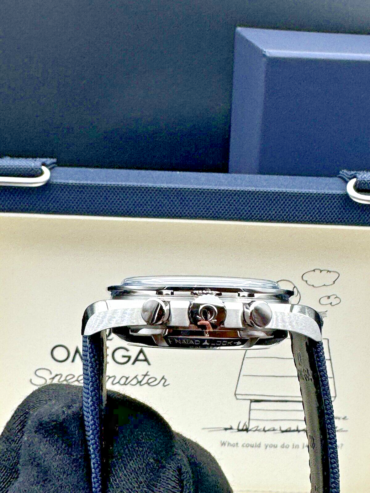 Pre-owned Omega 2024  Speedmaster Silver Snoopy Award Blue 310.32.42.50.02.001 Watch