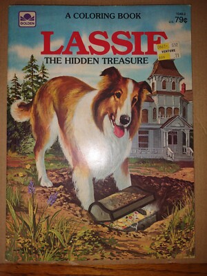 Lassie: The Hidden Treasure- A Golden Coloring Book - Vtg 1983- Good Condition 