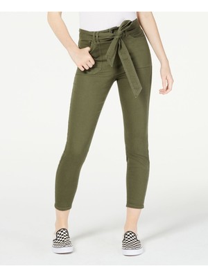 

IMPERIAL STAR Женские зеленые укороченные джинсы скинни с высокой посадкой и карманами для подростков, Зеленый, V22462-1