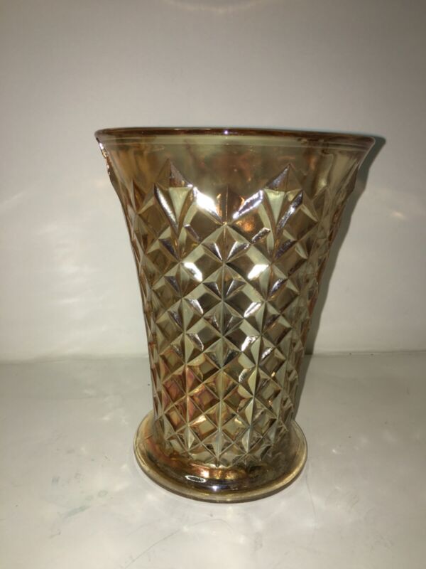 Vintage Iridescent Marigold Vase