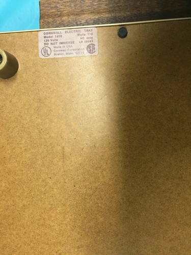 Vintage Mid-Century Modern Cornwall Hot Electric Tray Warming Tray #1418 Avocado