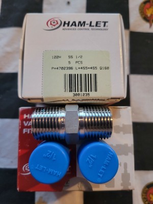Ham let Stainless Steel Nipple Fitting 1/2'' MPT Box of 5