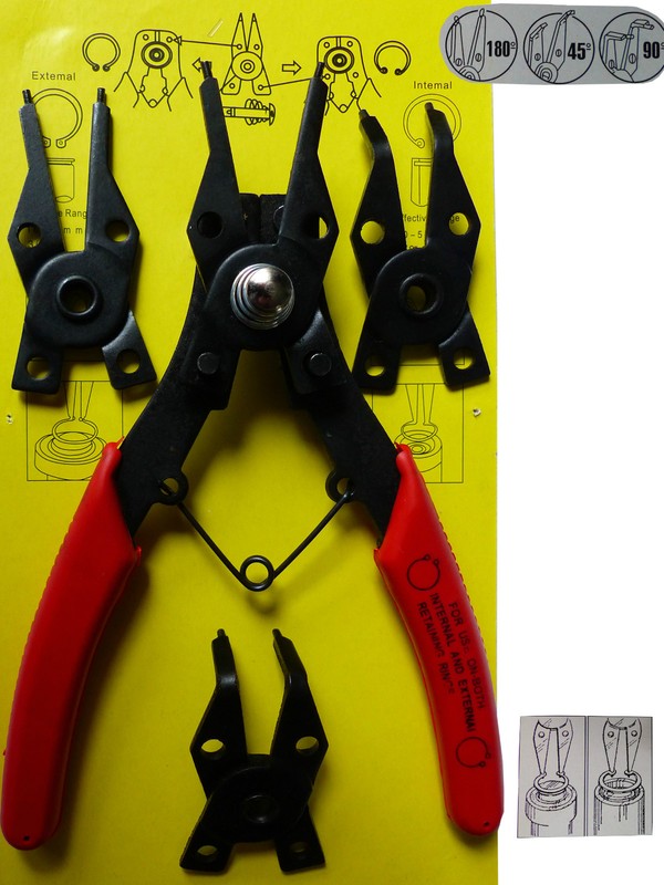 5-Tlg. Sprengringzangen Satz Sicherungsringzangen Montagezange Seegeringzange 