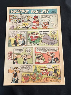 #T03a MOOSE MILLER by Bob Weber Lot of 3 Sunday Tabloid Full Page Strips 1971