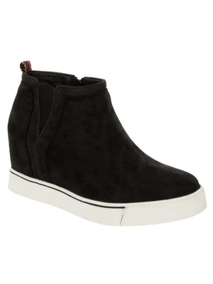 

Женские черные кроссовки SUGAR на глянцевой танкетке на платформе 0,5 дюйма, 6 м, Черный, SGR-GLOSSY