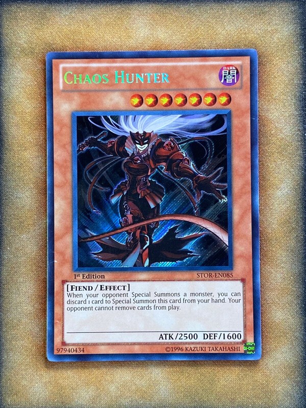 monster hunter yugioh cards Yugioh Chaos Hunter STOR-EN085 Secret Rare 1st Ed NM