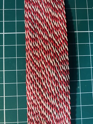 Flat Ribbon Cable 44 Conductor Red / White Twisted Pair by the Foot - for props