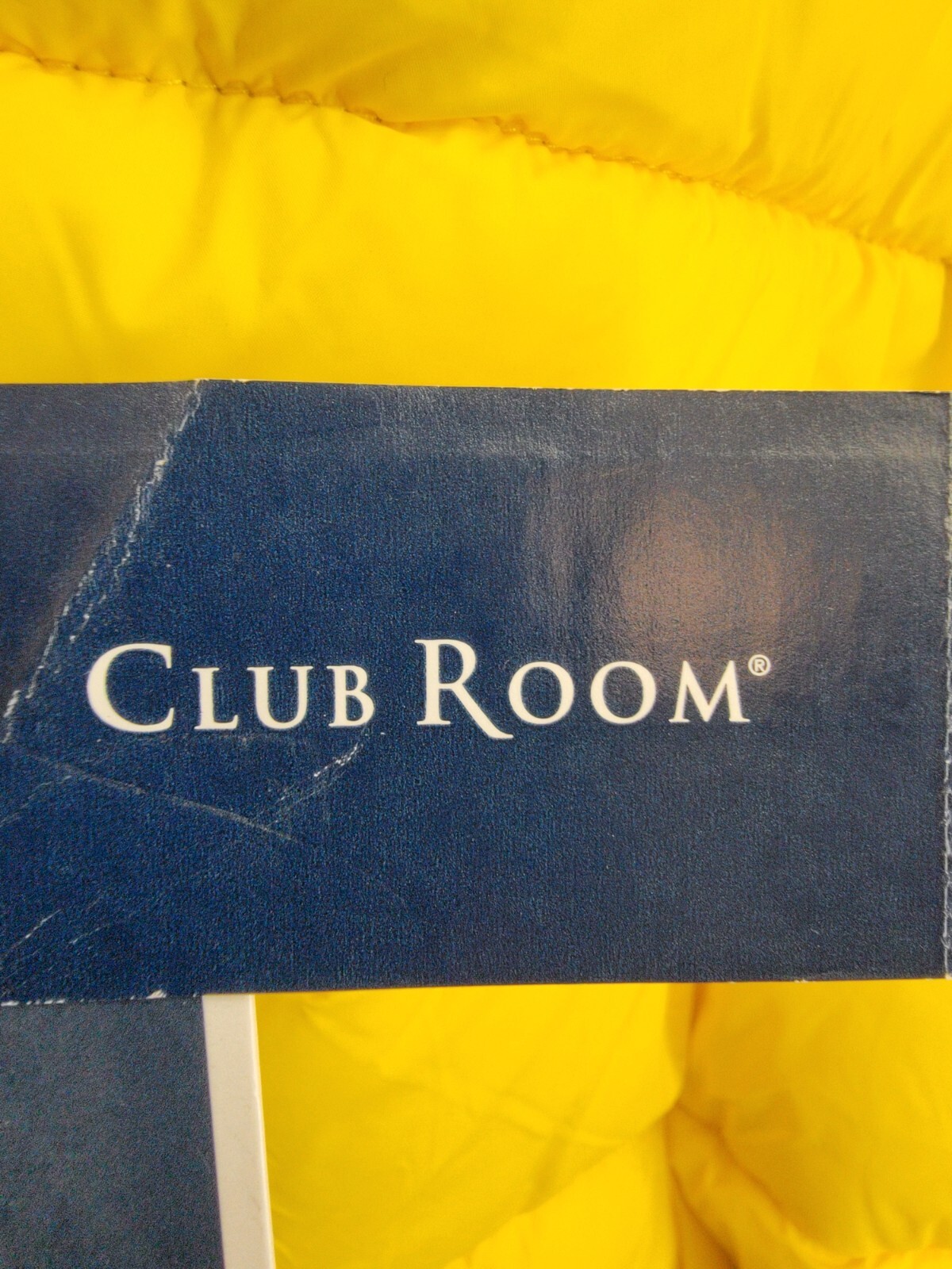 Club Room Chevron Quilted Hooded Puffer Jacket Men's L Yellow Zip Closure L/S~ - Picture 19 of 20