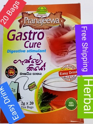 Gastro Cure Pranajeewa effective 100% Pure Herbal drink 20  tea bags free shippi