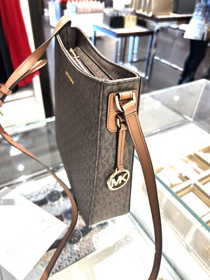 MICHAEL KORS WOMENS LARGE MESSENGER CROSSBODY BAG HANDBAG PURSE SHOULDER BROWN