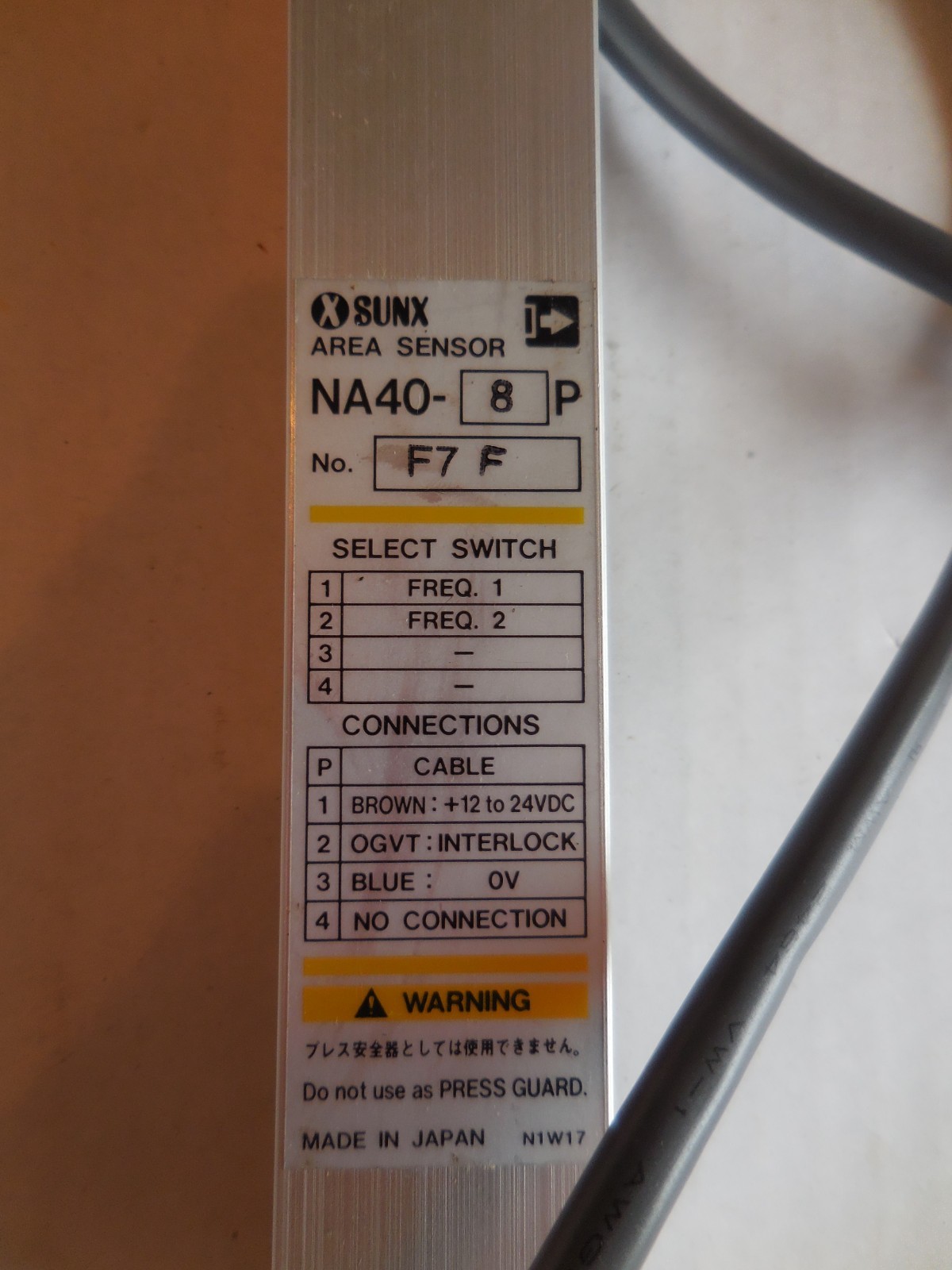 SUNX Area Sensor NA40-8P NA40-4EUP Main Unit NA40-MUP Grey Cable