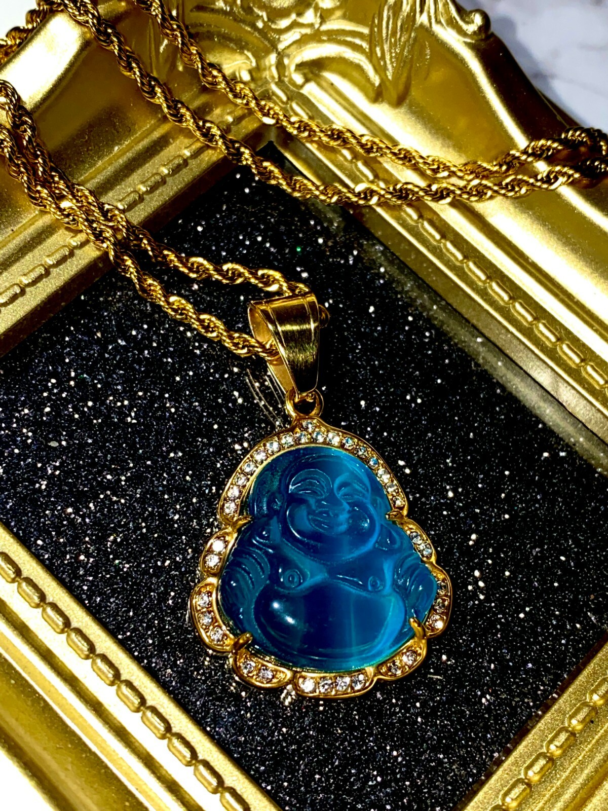 【King Ice】☆日本未入荷☆GOOD FORTUNE BUDDHA NECKLACE Iced Laughing Buddha Necklace | Far East Jewelry | King Ice