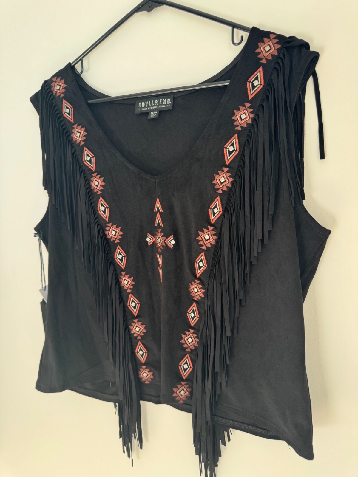 Idyllwind Miranda Lambert Black Western Fringe Top Womens XL