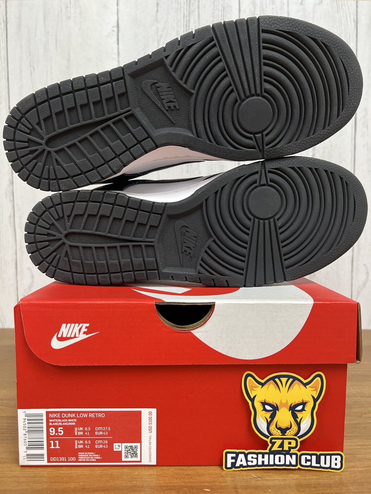 Nike Dunk Low Retro White Black Panda  WOMENS DD1503-101 MENS DD1391-100