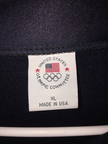 USA Olympic Committee Black Jacket Mens Xl Great Condition