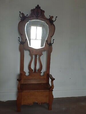1900 1950 Rack With Mirror Vatican, Coat Rack With Mirror And Seat