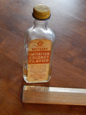 Watkins ~ Imitation Coconut Flavor ~ Liquid Extract GLASS BOTTLE VILE w/ Recipe