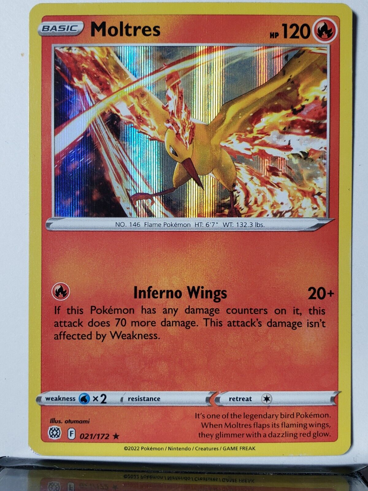 HOLO Moltres 021/172 B2G1F LP Brilliant Stars Pokemon Card HOLO Moltres 021/172 B2G1F LP Brilliant Stars Pokemon Card