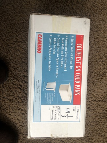 Cambro coldfest 6 Inch Deep 1/3 Oan- White-new In Box