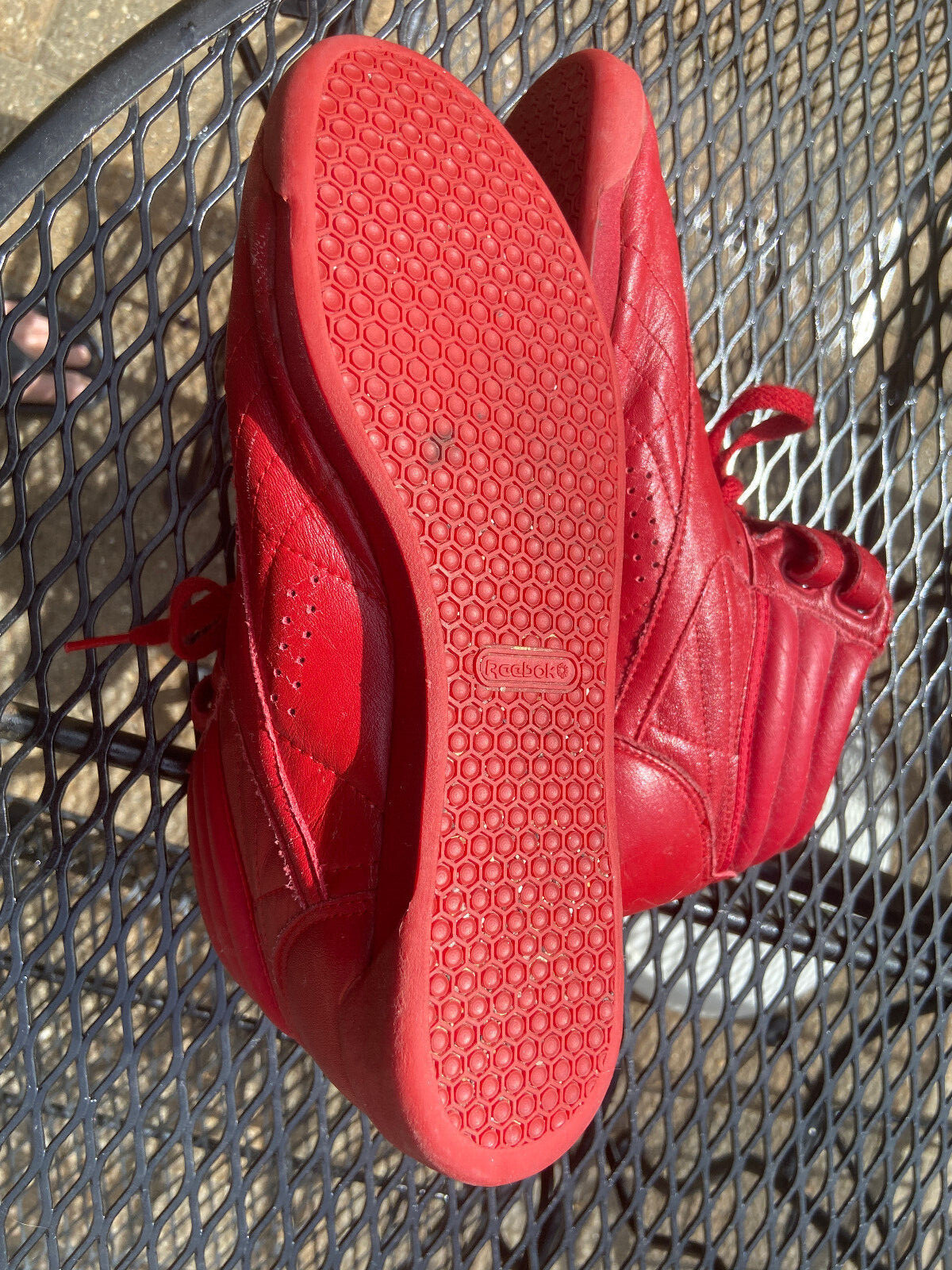 Vintage Classic Reebok 1980s Freestyle Women's Red Leather Hi Tops 9M