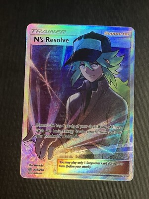 N's Resolve 232/236 NM Full Art Trainer Sun&Moon Cosmic Eclipse Pokémon TCG
