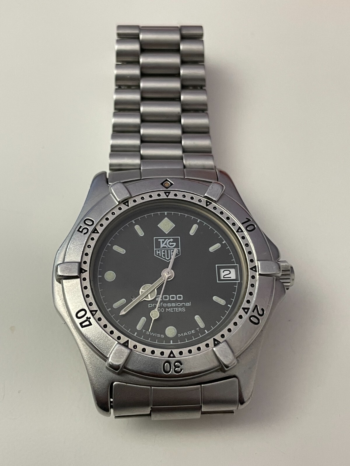 TAG-HEUER★プロフェッショナル2000 for Ladies※大特価！ Tag Heuer 2000 Professional 200m Quartz Black Dial 30mm