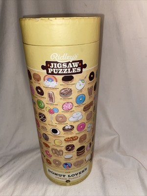 New Sealed Ridley s 1000 Piece Donut Lovers Jigsaw Puzzle w/Storage Tube