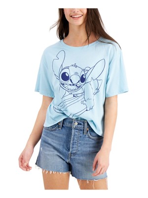 

HYBRID APPAREL Женская голубая футболка с круглым вырезом с короткими рукавами Juniors, Light blue