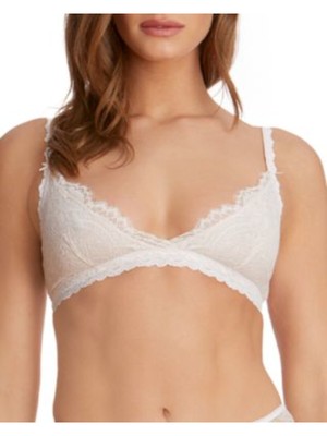 

MONIQUE LHUILLIER Intimates Бежевый бюстгальтер без косточек с зубчатой отделкой, 3A7264