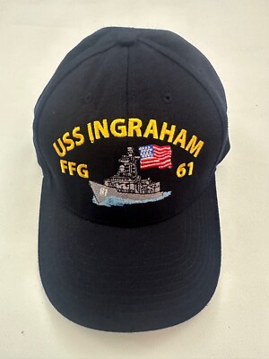 New The Corps USS Ingraham FFG 61 Logo Blue Baseball Cap Hat One Size