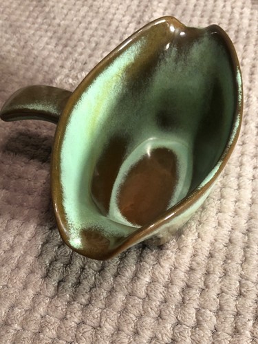Late 60s Frankoma Plainsman Gravy Boat - Prairie Green - USA Pottery Vintage