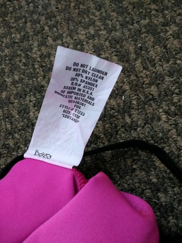 NWOT Curtain Call Dance Competition Hot Pink Leotard Black Tutu Size CSM