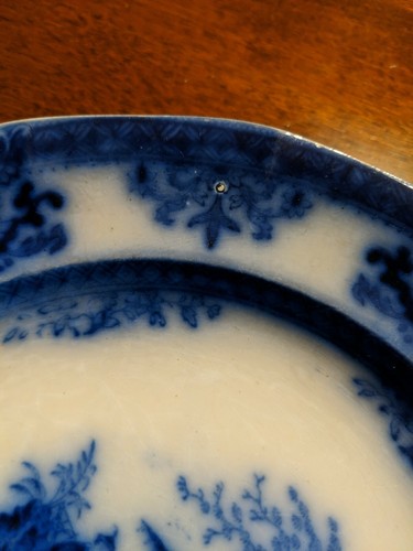 Flow Blue English Staffordshire Davenport AMOY 7 1/4