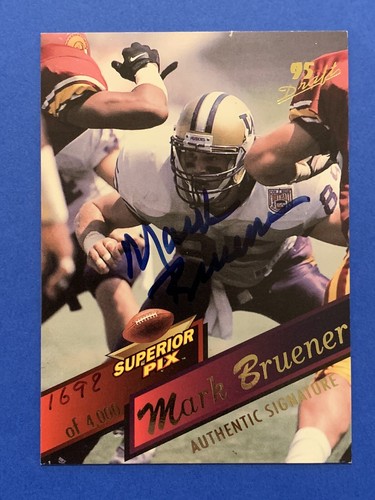 MARK BRUENER Signed RC 1995 Superior Pix Washington Huskies
