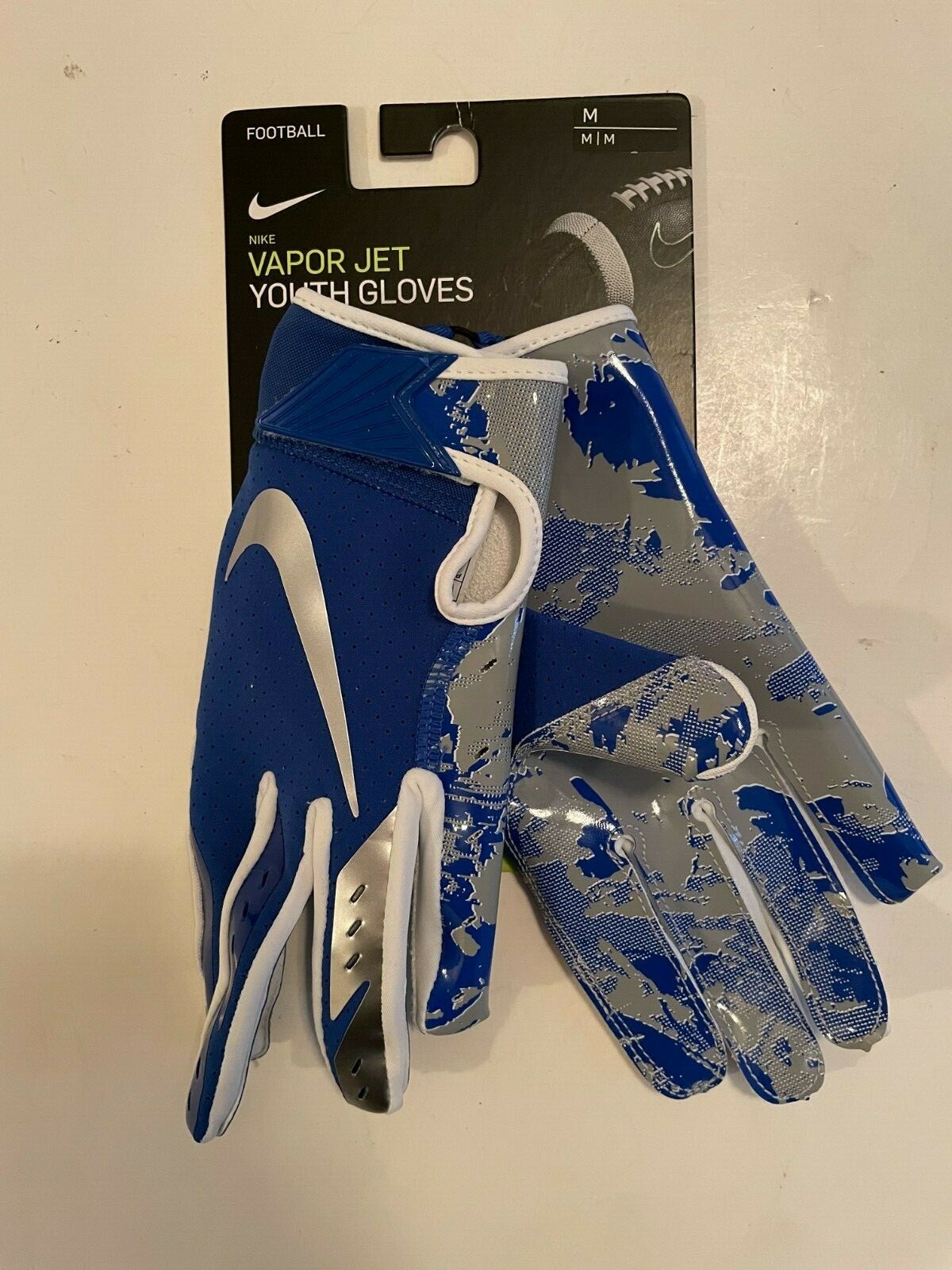 Nike Vapor Jet Youth Football Gloves Royal Blue / Chrome Size MのeBay公認