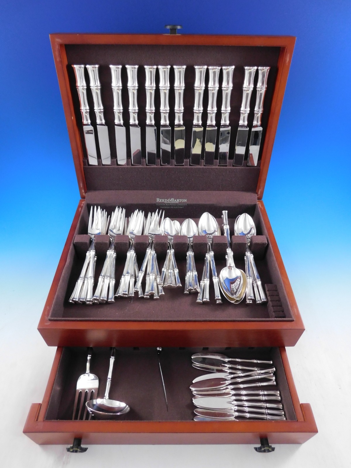 Bamboo by Tiffany Sterling Silver Flatware Set for 12 Service 75