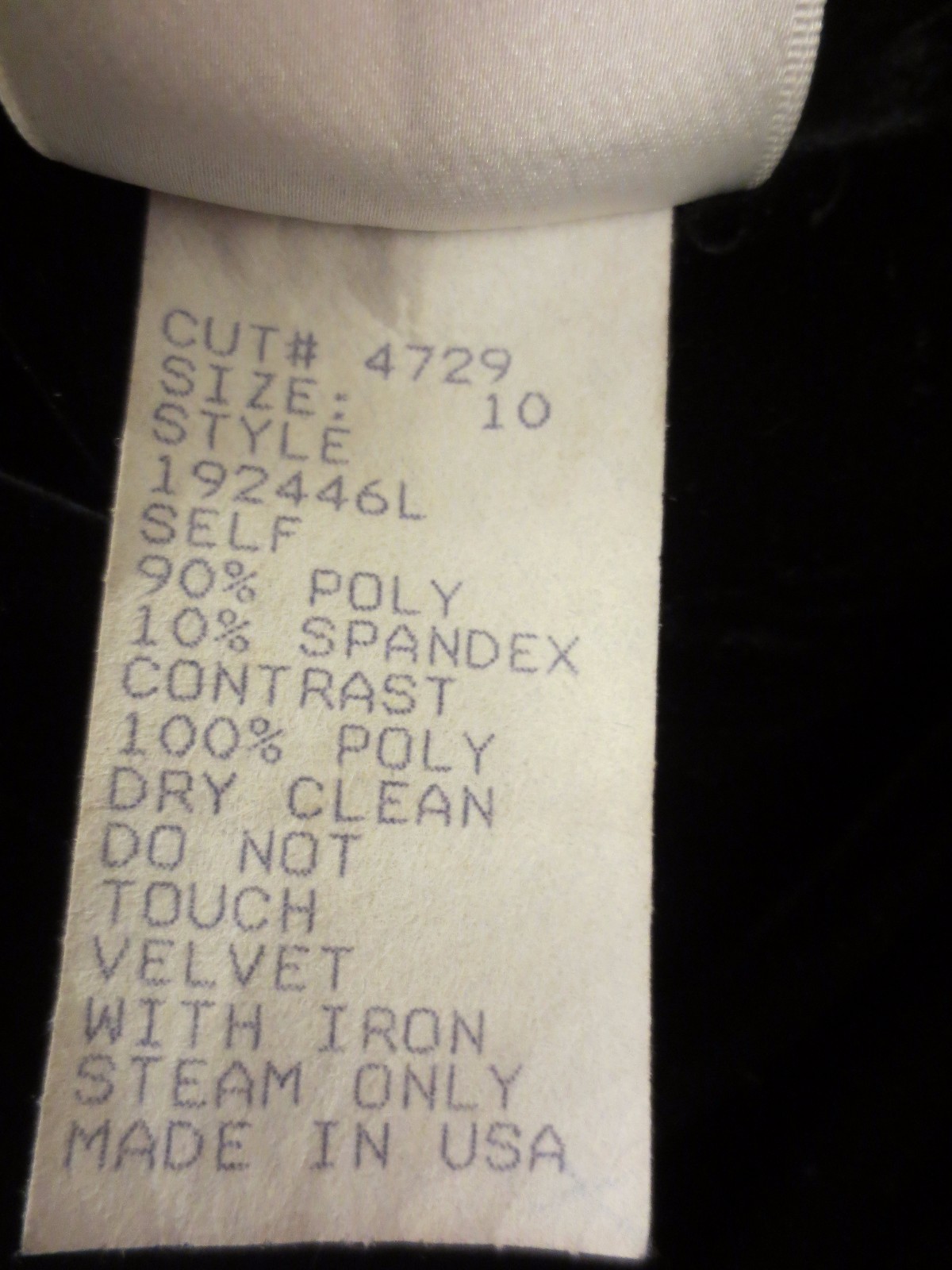 TADASHI Strapless Black Velvet Stretch Evening Dress Long Size 10