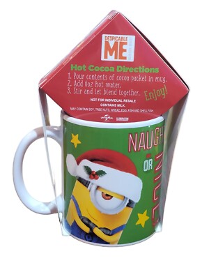 Despicable Me Minions Naughty or Nice Coffee Mug w/ Double Chocolate Cocoa Mix