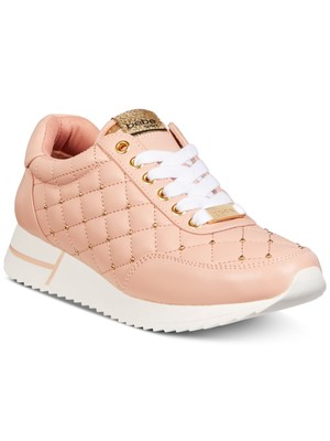 

BEBE Женские розовые стеганые спортивные кроссовки Barkley с заклепками и круглым носком на танкетке, Розовый, BARKLEY