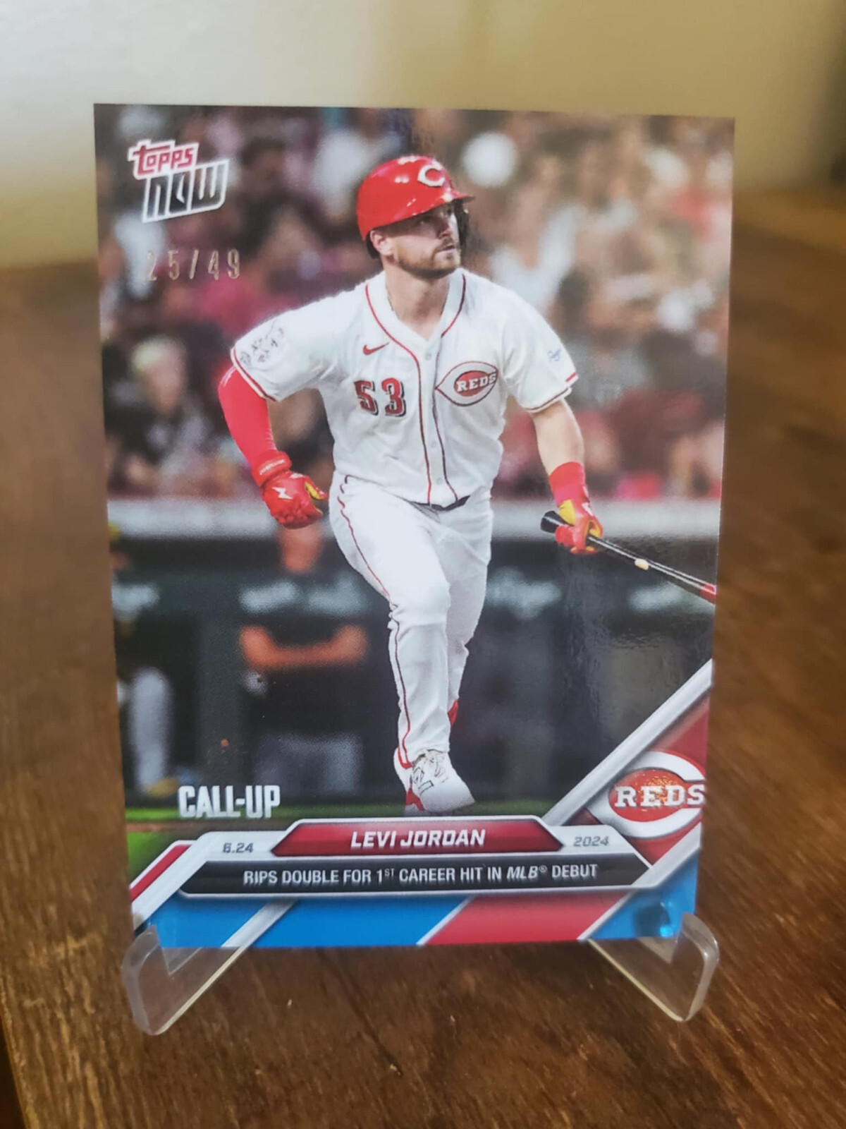 Levi Jordan Call-Up Reds 2024 MLB TOPPS NOW Card 339 Blue