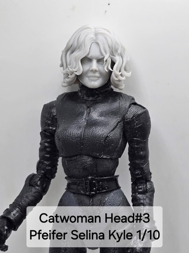 3d Printed BATMAN RETURNS CATWOMAN HEAD#3  1:10 7" MCFARLANE DC MULTIVERSE
