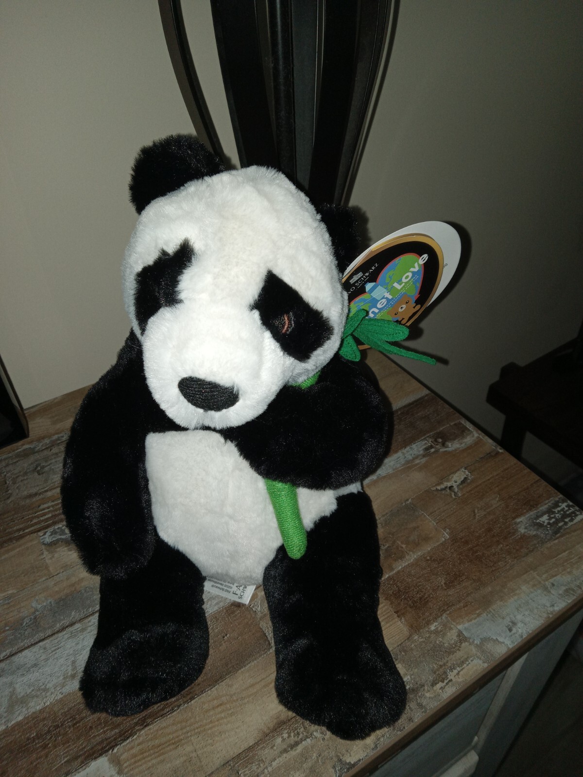 NWT NEW FAO Schwarz Panda Bear Toy Plush Planet Love 10