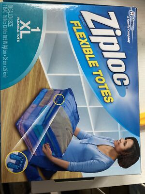 ZIPLOC XL Flexible Storage Tote 10 Gallon EXTRA LARGE Zipper Totes Ziplock