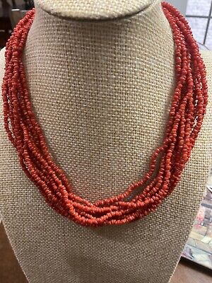 Silpada Sterling Silver 925 Multi Strand Coral Bead Necklace Signed