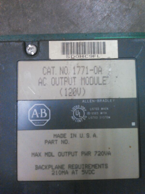 2 Used Older Plc 5  Allen Bradley Ac Output Modules  120 V  1771 Oa   