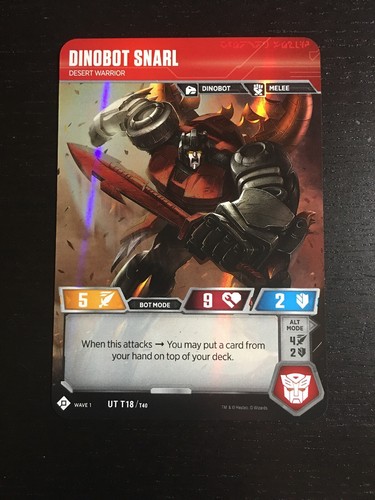 WotC Transformers TCG ** 1x Dinobot Snarl // Desert Warrior ** NM-Mint