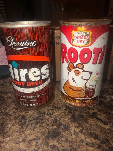 VINTAGE HIRES & ROOTI ROOTBEER CANS
