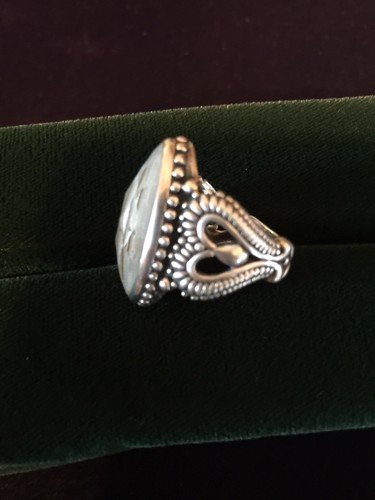 Carolyn Pollack Mother Of Pearl Doublet Sterling Heart Design Ring Size 7.5