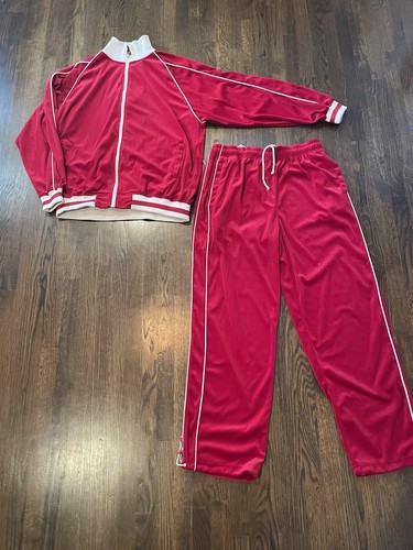 deadstock ENYCE velour sweatsuit XXXL 赤白 Y2K Lady Enyce Velour Track Suit Free Shipping - The Vintage